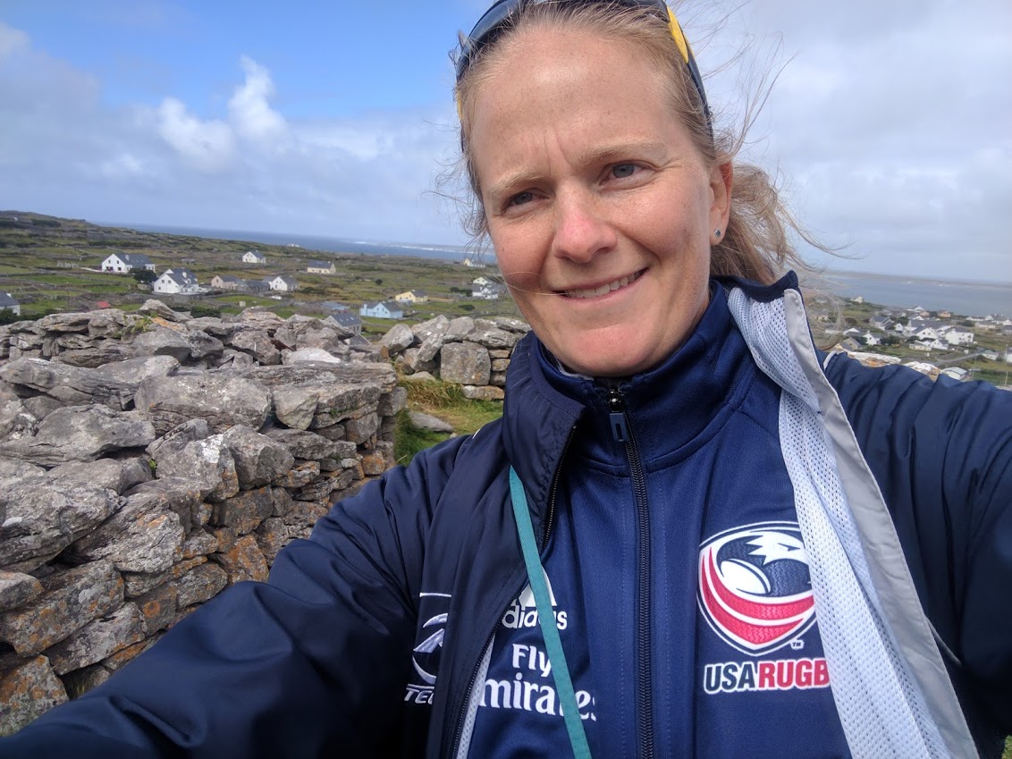 Massage therapist Amie Kern in Ireland with USA Rugby for the World Cup 2017